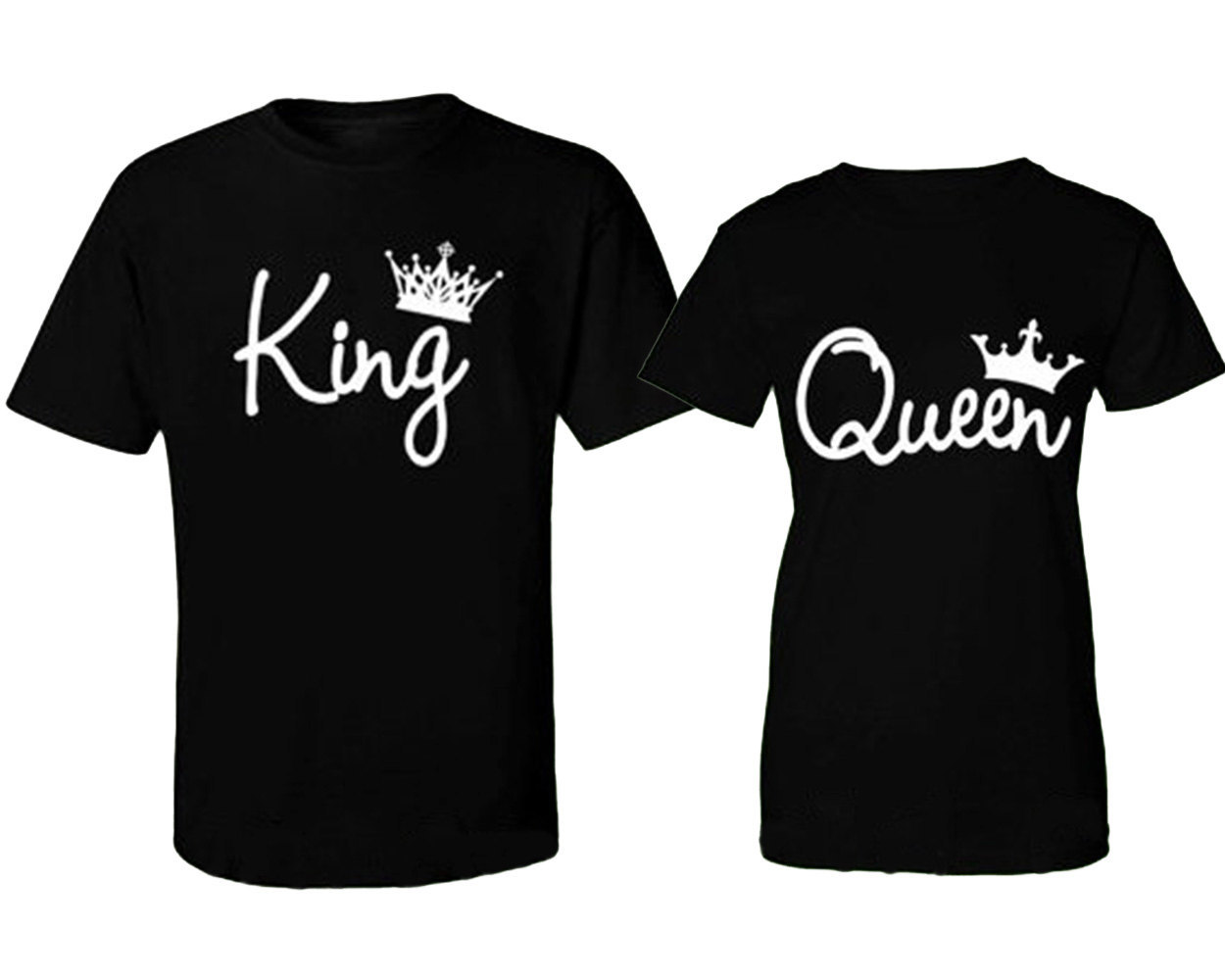 Couple Matching Love T-Shirts - King And Queen - His and Hers New LETTER Tees gallery