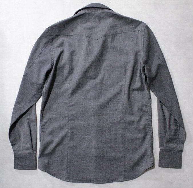 ALESSANDRO GHERARDI Western Shirt M Gray Wool-Poly Blend 54% Polyester, 44% Wool gallery