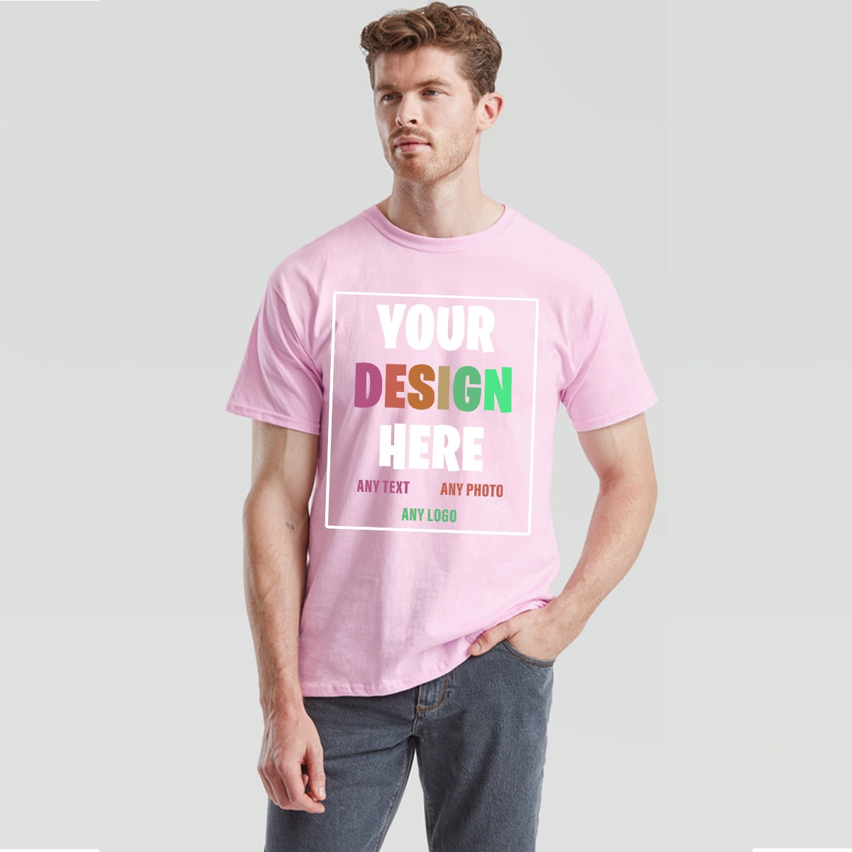 Personalised Custom Mens T-Shirt Your Text Photo Logo Design Upload gallery