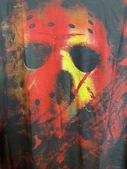 3D Graphic Print Glowing Jason Vorhees Scary Mens T-shirt Adult X-Large Black
