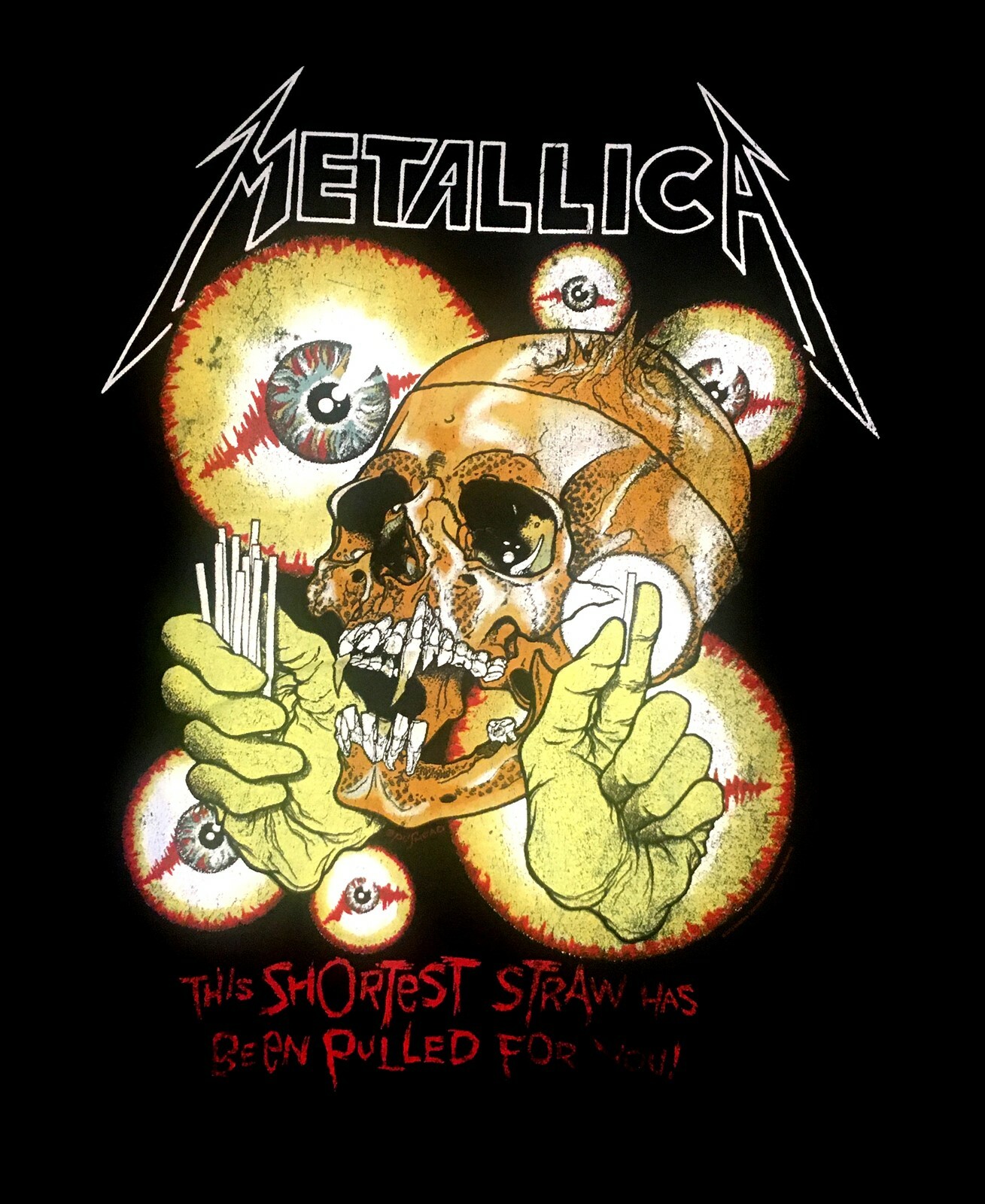 METALLICA cd lgo SHORTEST STRAW Official 2-SIDED SHIRT SMALL New justice for all gallery