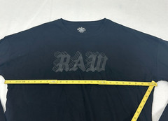 Rawgear Pullover T-Shirt Mens Black Cotton Long Sleeve Crew Neck Casual Sz Large