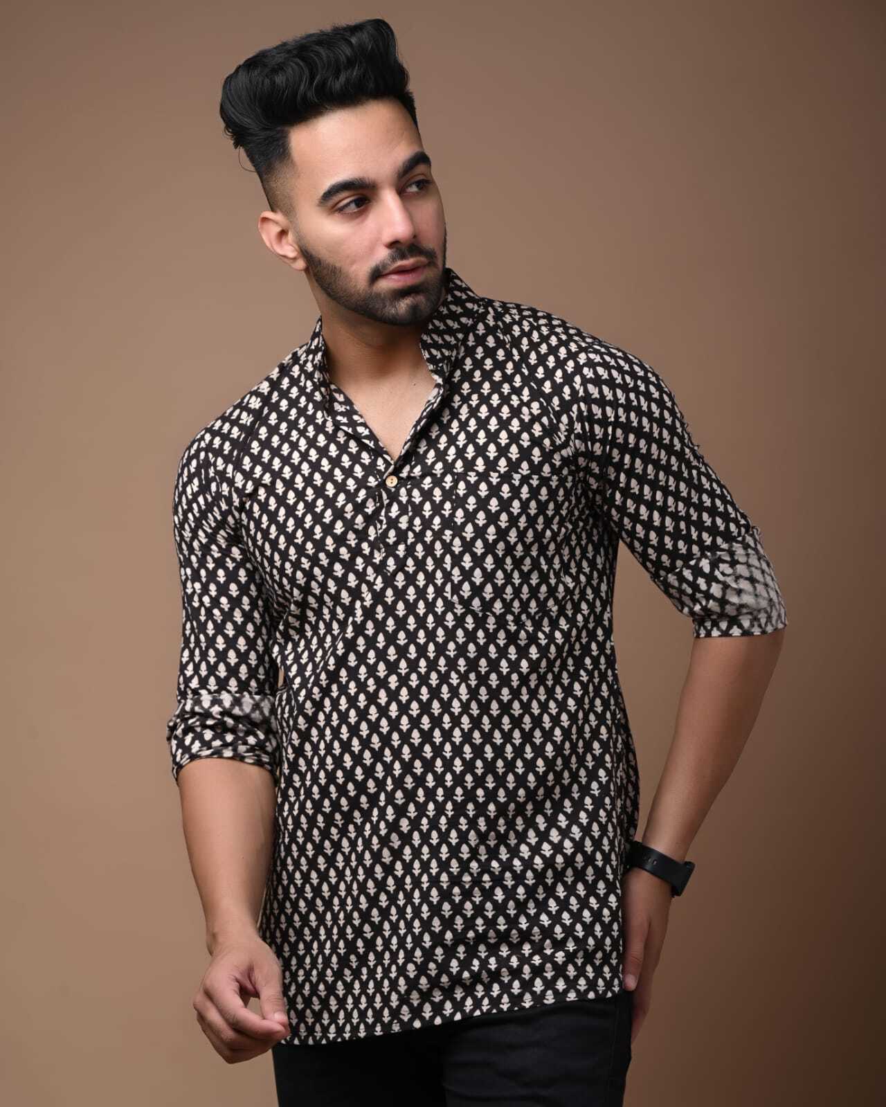 New! Pure Cotton Hand Block Print Short Kurta Pure Cotton for Men gallery