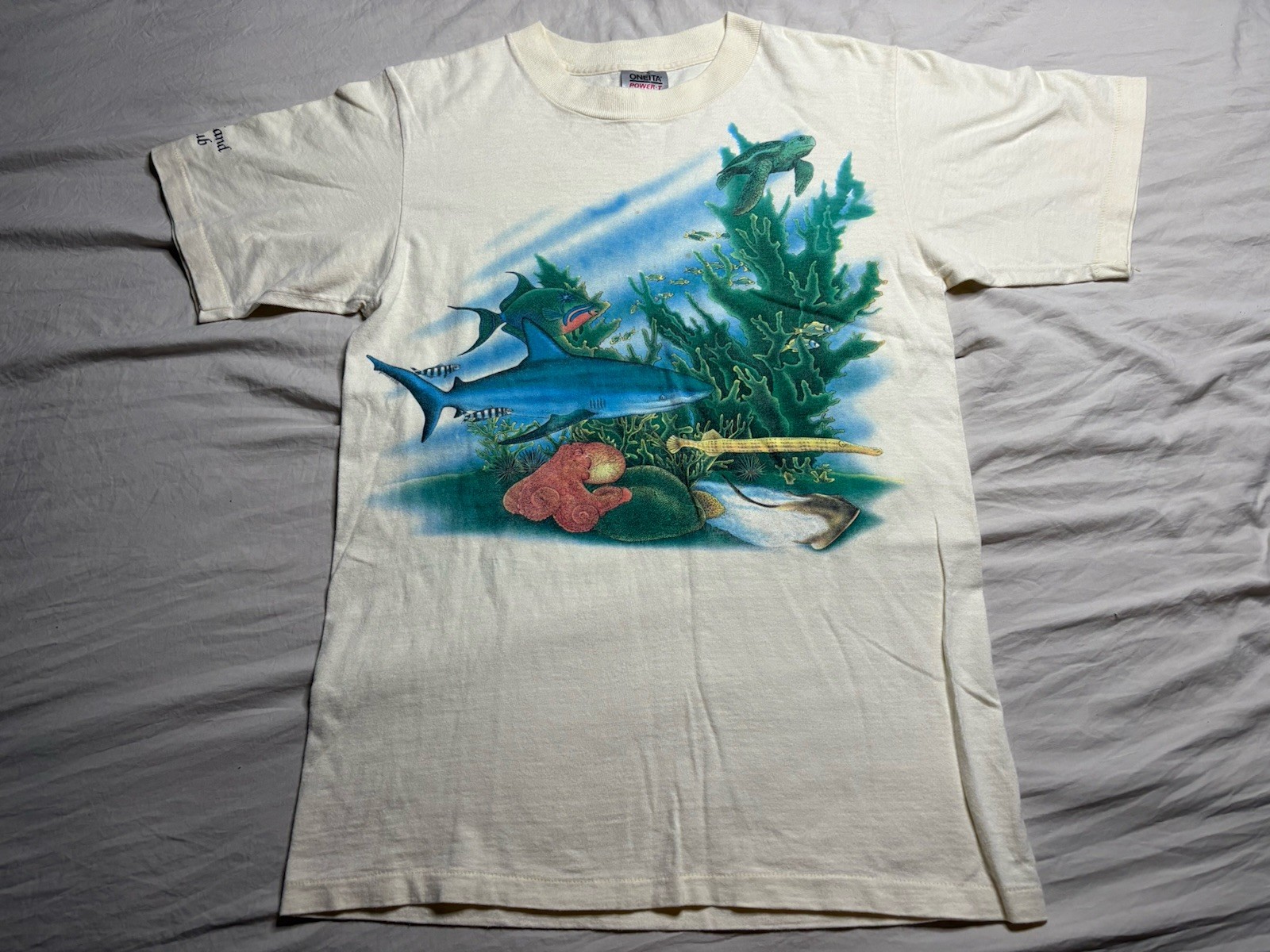 Vintage ‘88 Oneita Sea Life Shark Nemo Harlequin Underwater Thin Single Stitch M gallery