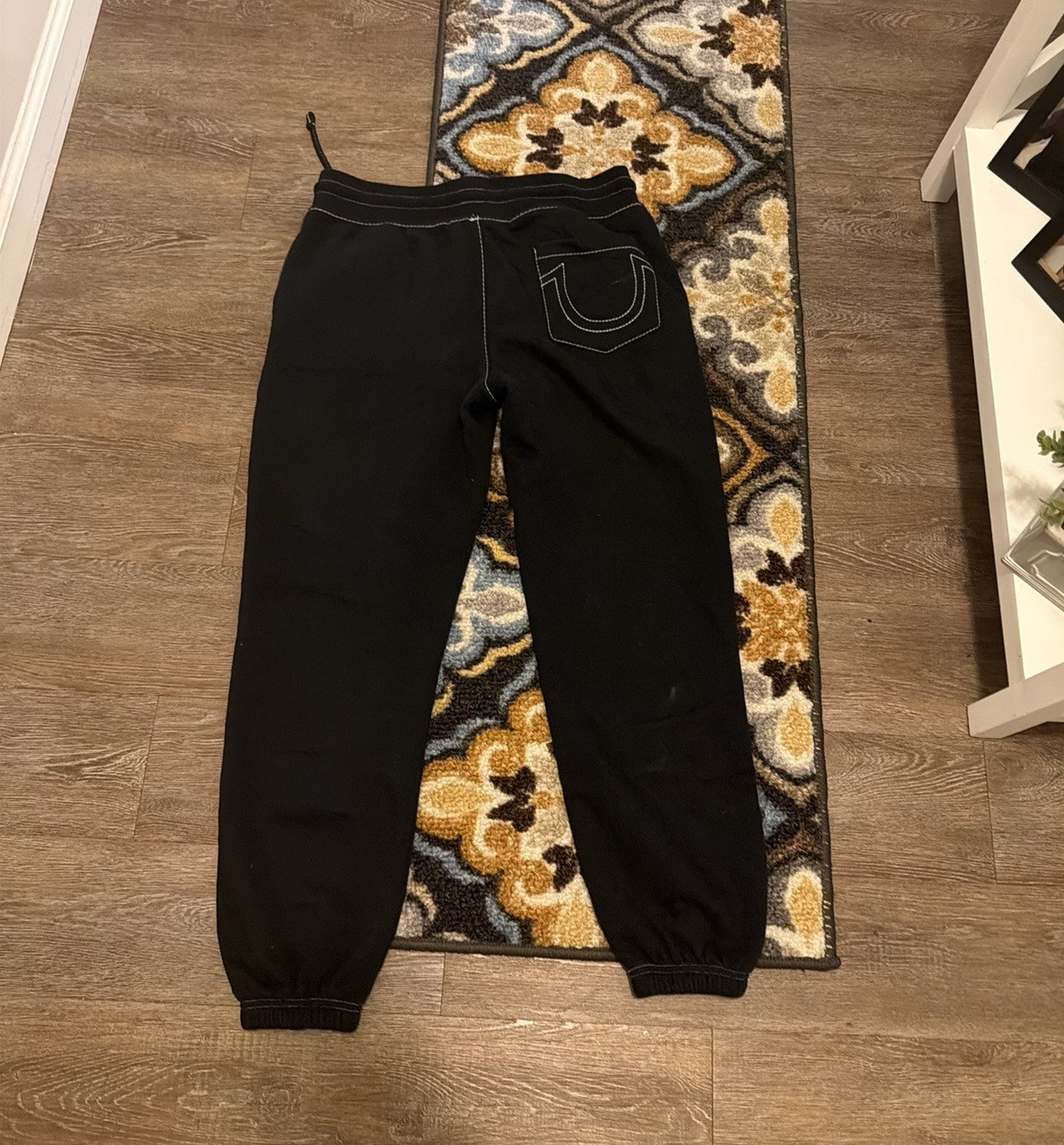 Women’s Black Fleece Jogger Sweatpants Drawstring Elastic Waist Pockets 28″