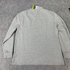 Orvis Mens Small Grey Textured Herringbone Long Sleeve Crewneck Pullover Shirt