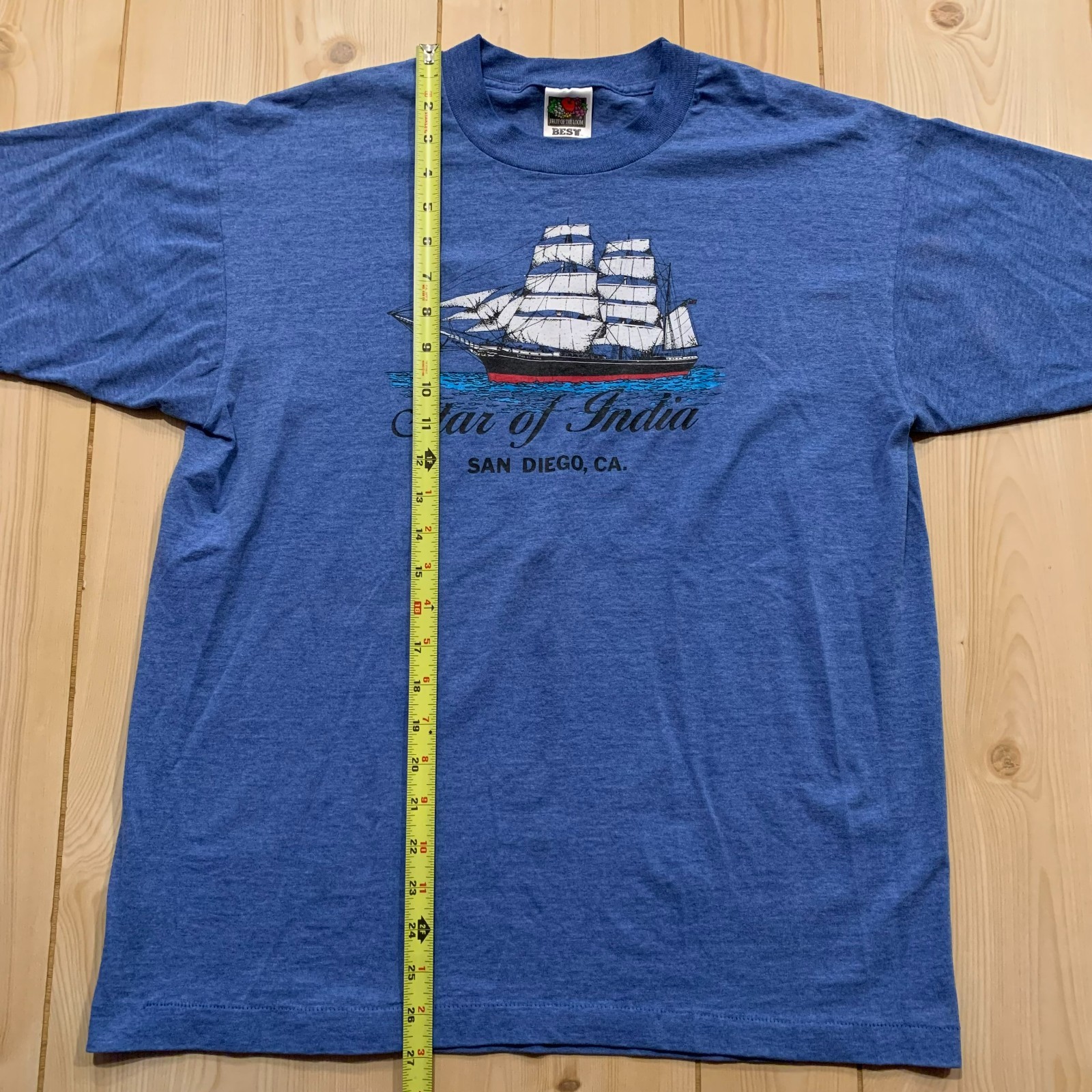 Vintage 90s Star of India Sailing Ship San Diego CA Single Stitch T-Shirt Size L gallery
