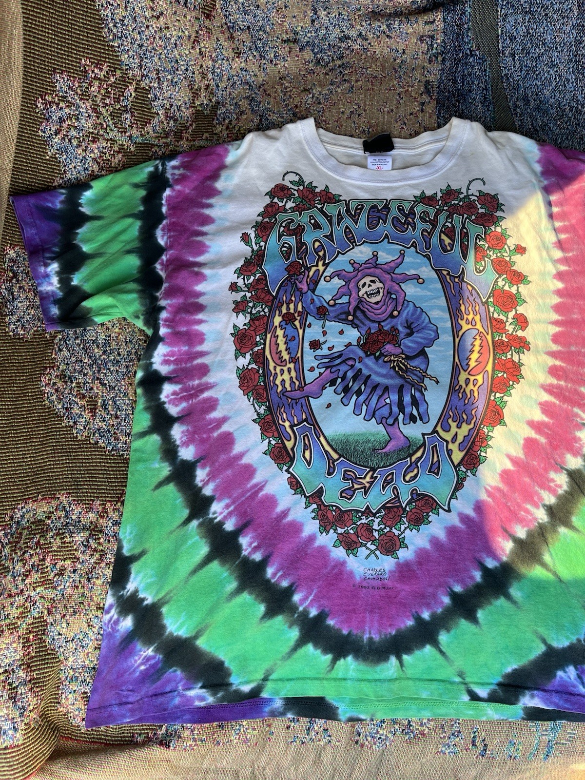 VINTAGE 2000’s GRATEFUL DEAD T-SHIRT LIQUID BLUE SEASONS OF THE DEAD TIE DYE XL gallery
