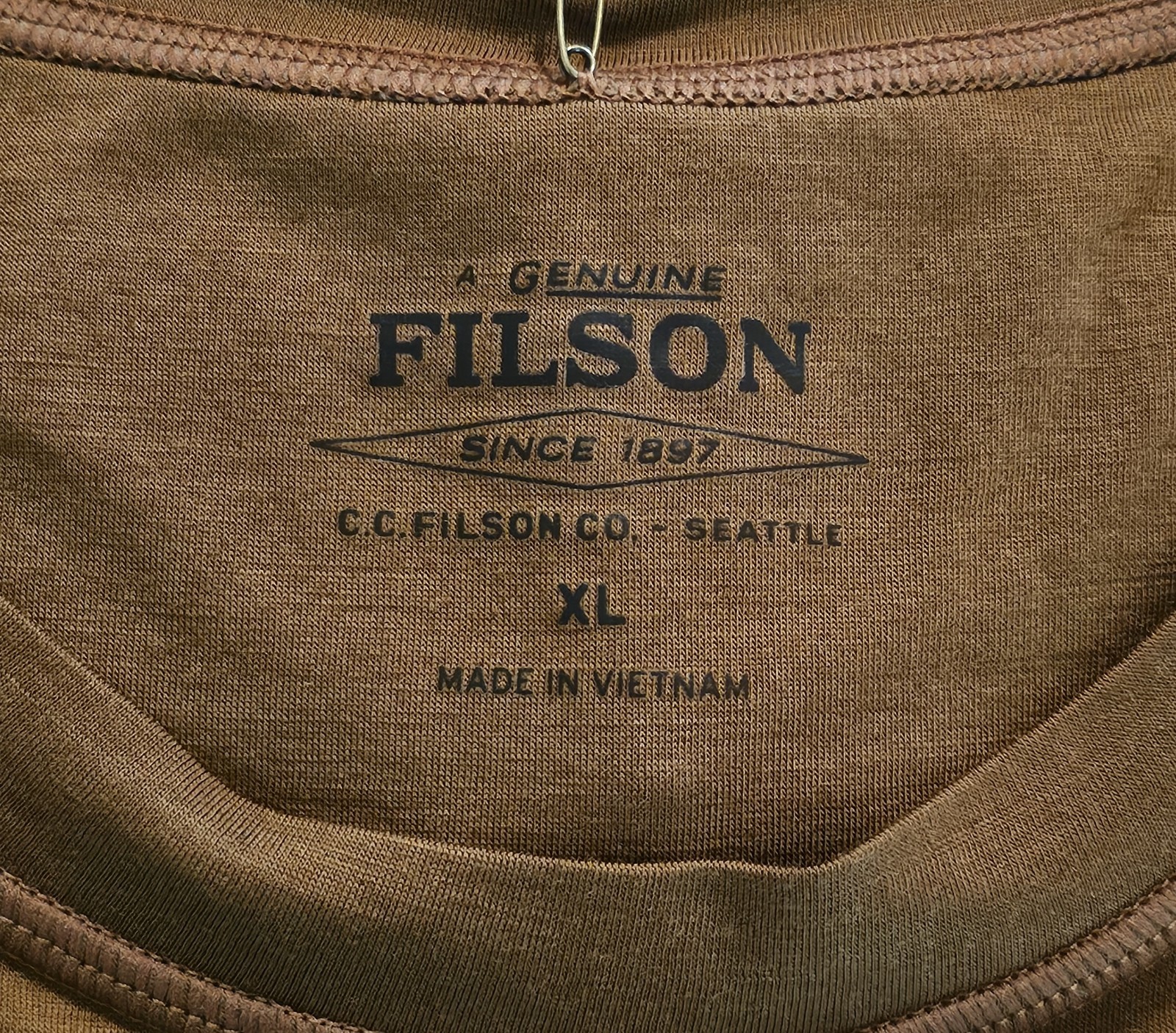 Filson Merino Wool Blend Upf T-Shirt Size XL Whiskey Brown Short Sleeve gallery