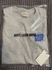 BRAND NEW AIME LEON DORE STACKED LOGO T-SHIRT TEE SILVER MIX SZ M MEDIUM