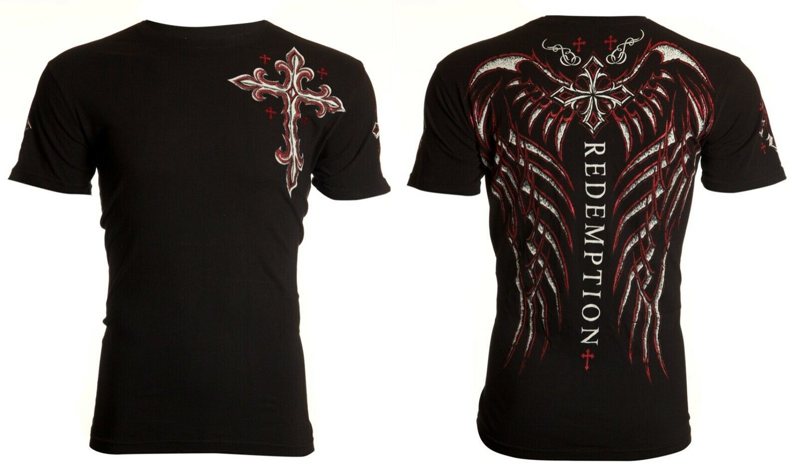 ARCHAIC by AFFLICTION Mens T-shirt Spine Wings Black Regular Fit S-2XL gallery