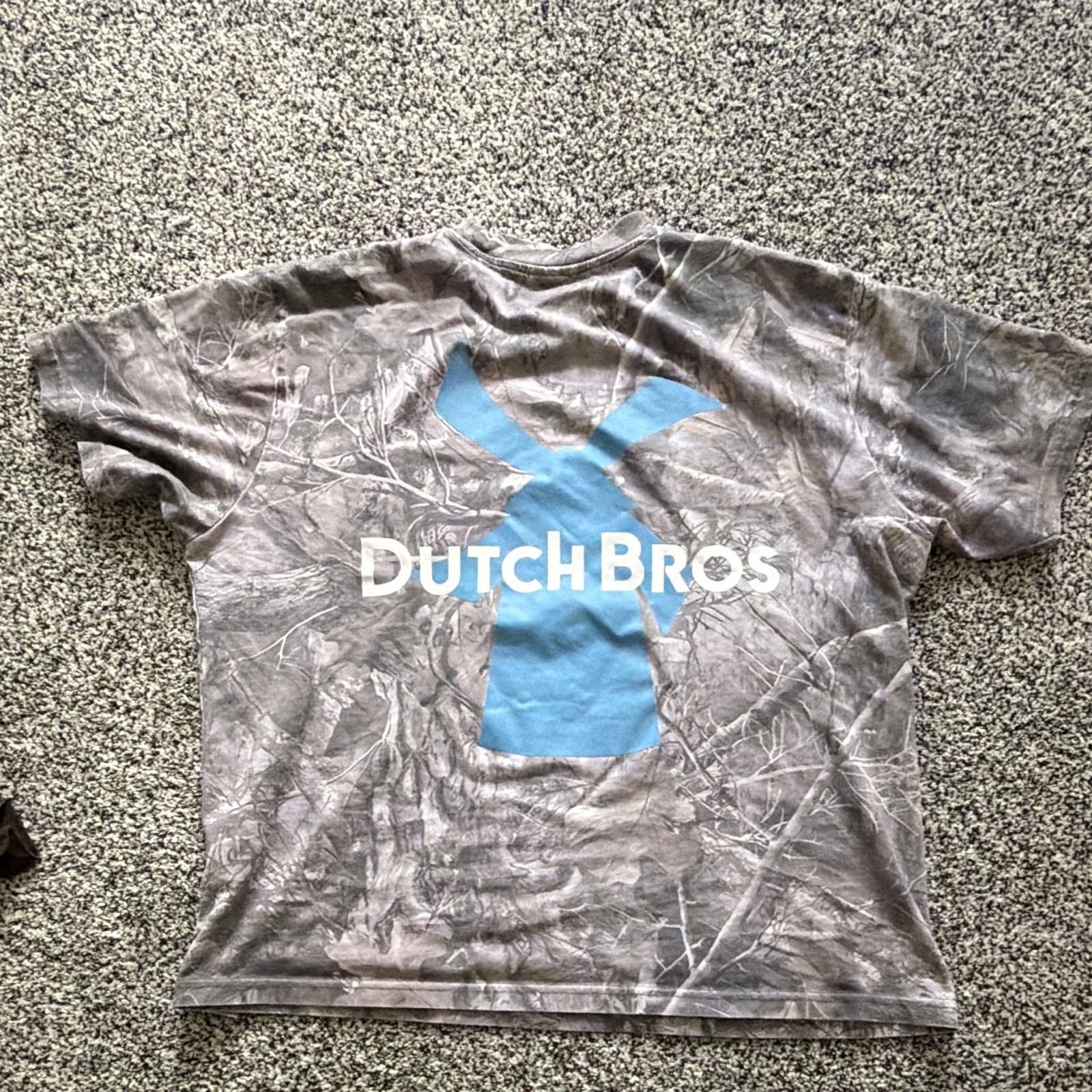 Lonely Ghost Dutch Bros Camo Graphic Logo Crew Neck Short Sleeve Tee Gray/Blue M gallery