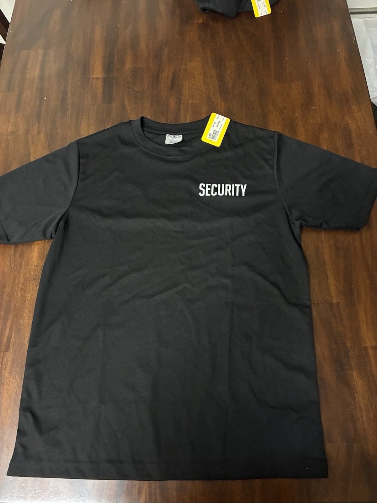 Security T-Shirt Men High-Quality Uniform Workwear Short Sleeve Black Reflective