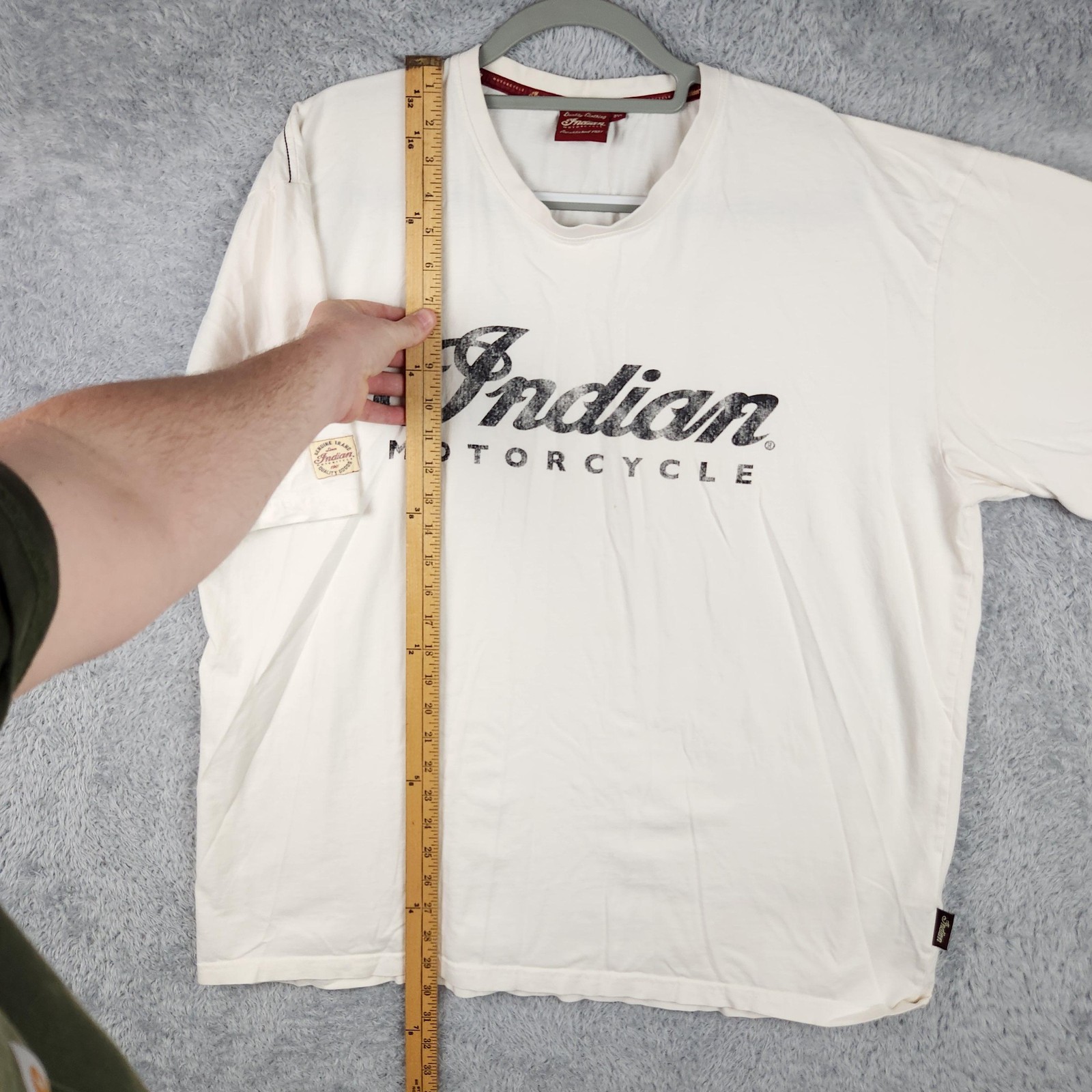 Indian Motorcycle Shirt Mens 2XL White Logo Graphic Pima Cotton Biker Tee Retro gallery