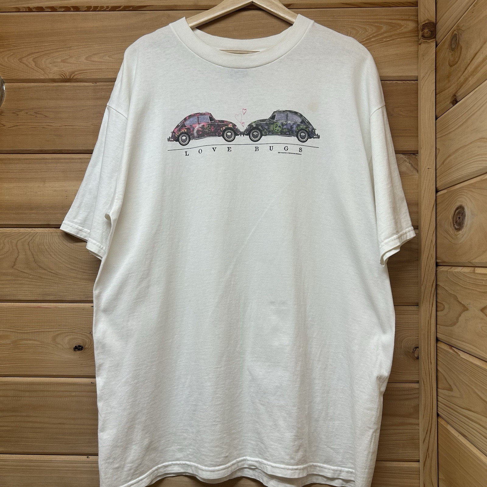 Vintage 90s Volkswagen Beetle “Love Bugs” Car Graphic T Shirt Size XL gallery