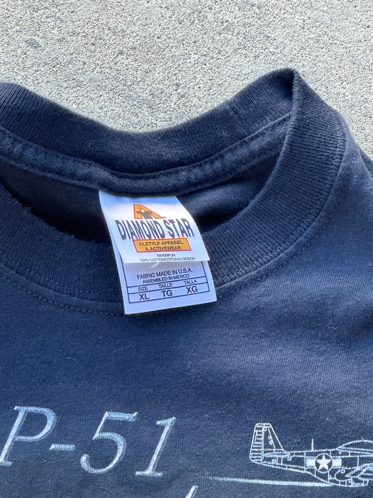 Vintage P-51 Mustang Fighter Jet Tee – Diamond Star Tag (Men’s XL) gallery
