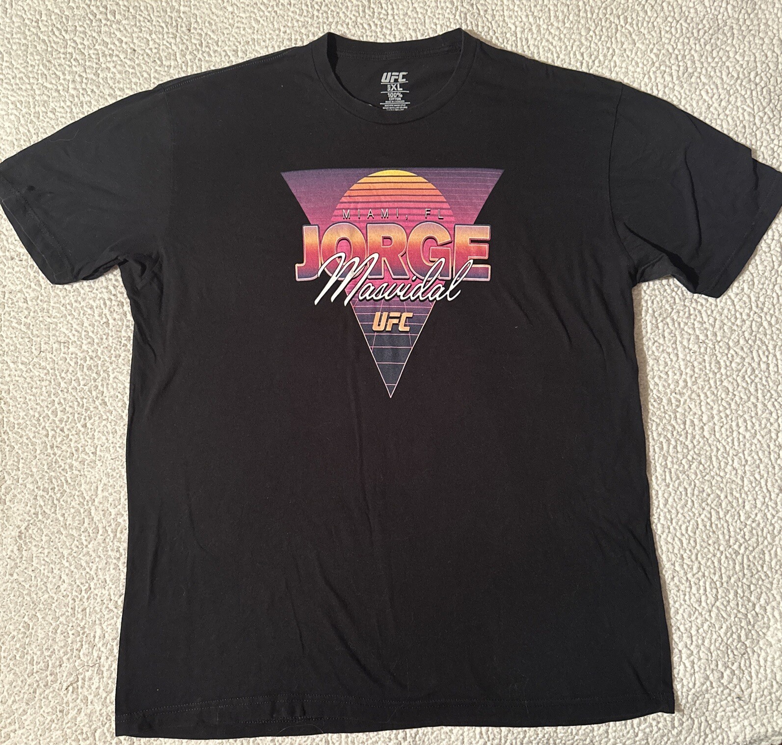 UFC Jorge Masvidal T-Shirt Black Size XL Miami, FL Men’s MMA Tropical GTA Style