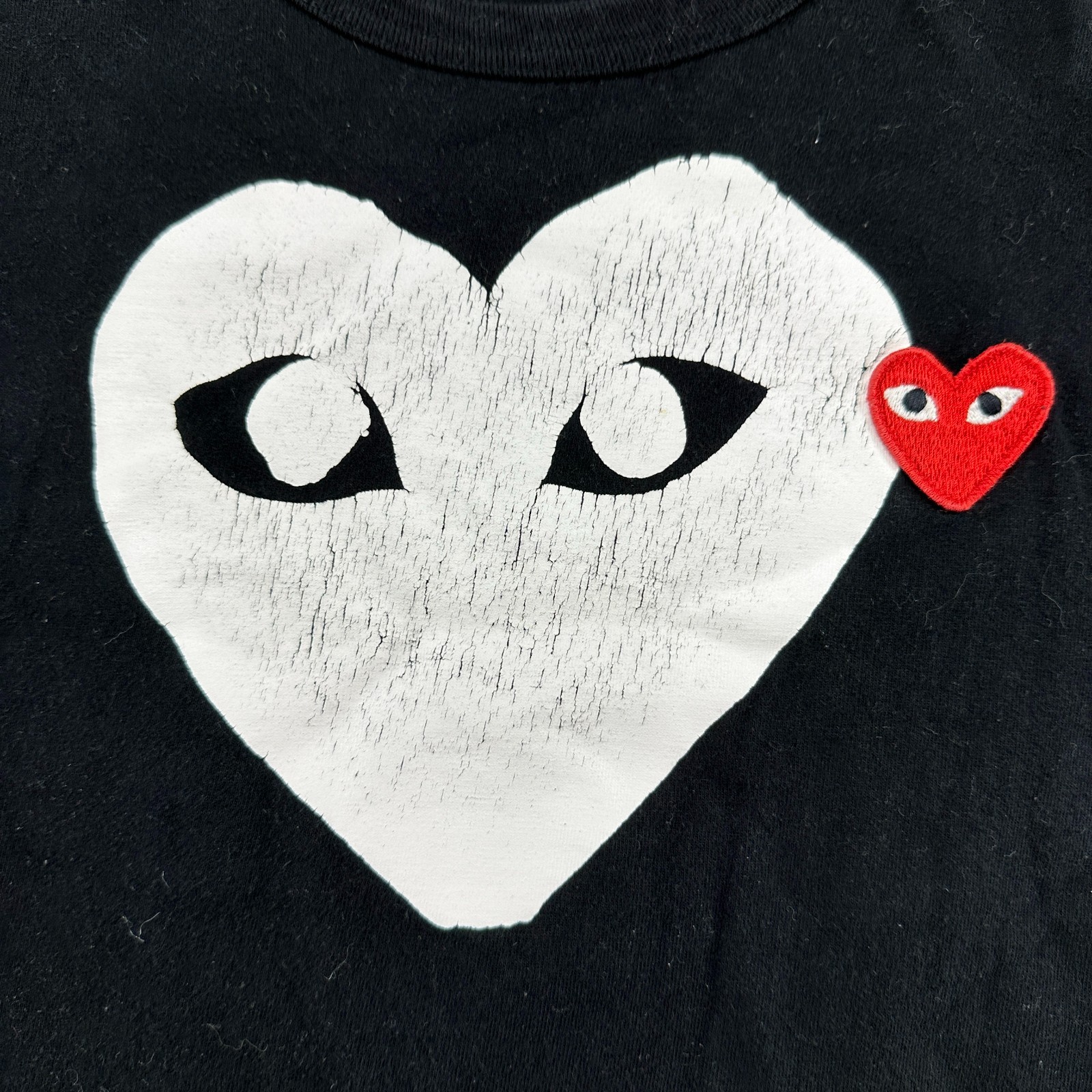 VINTAGE Comme Des Garcons Play Shirt Mens L Black Short Sleeve Graphic Heart Y2K gallery
