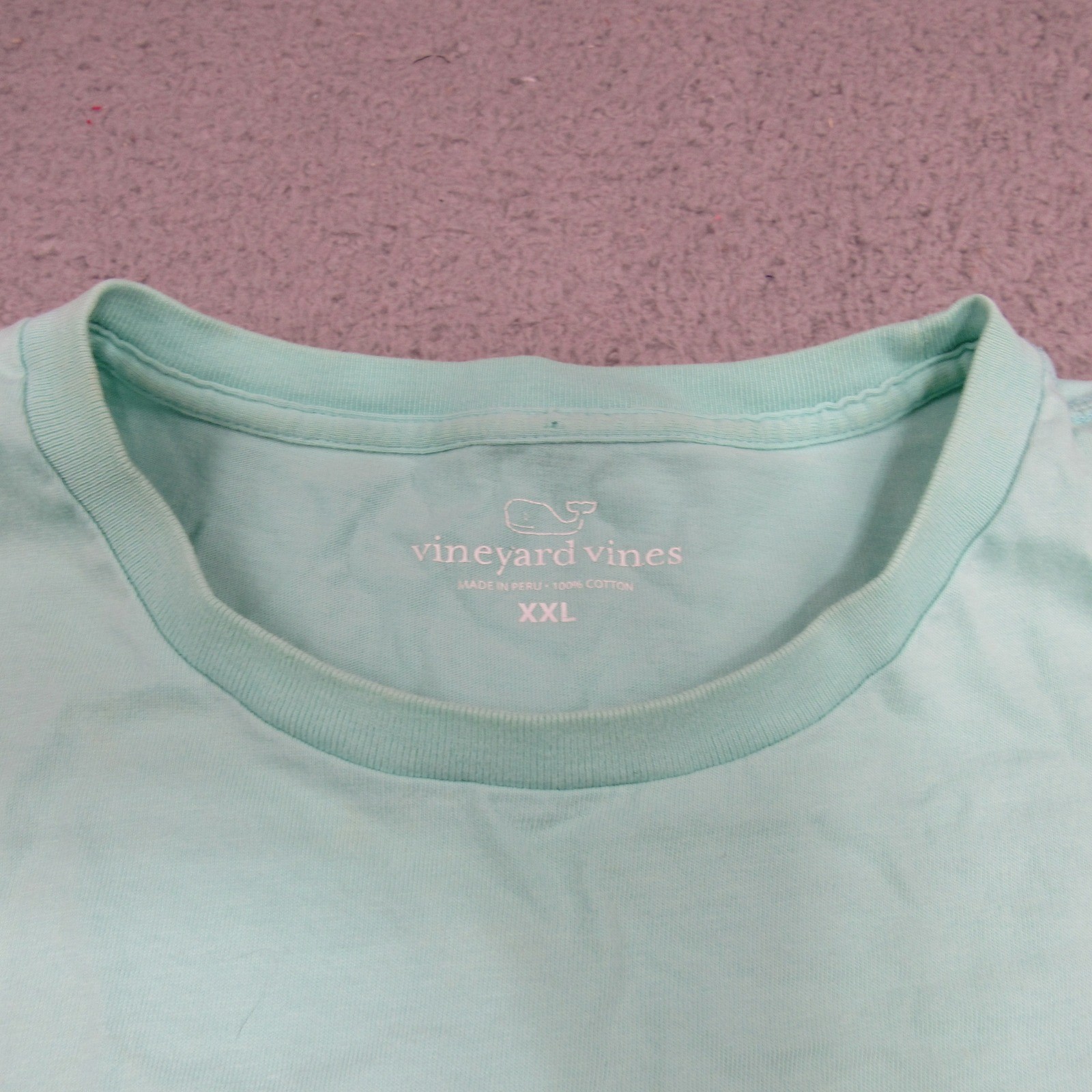 Vineyard Vines Mens XXL Mint Green Topographic Whale Graphic Pocket T-Shirt gallery