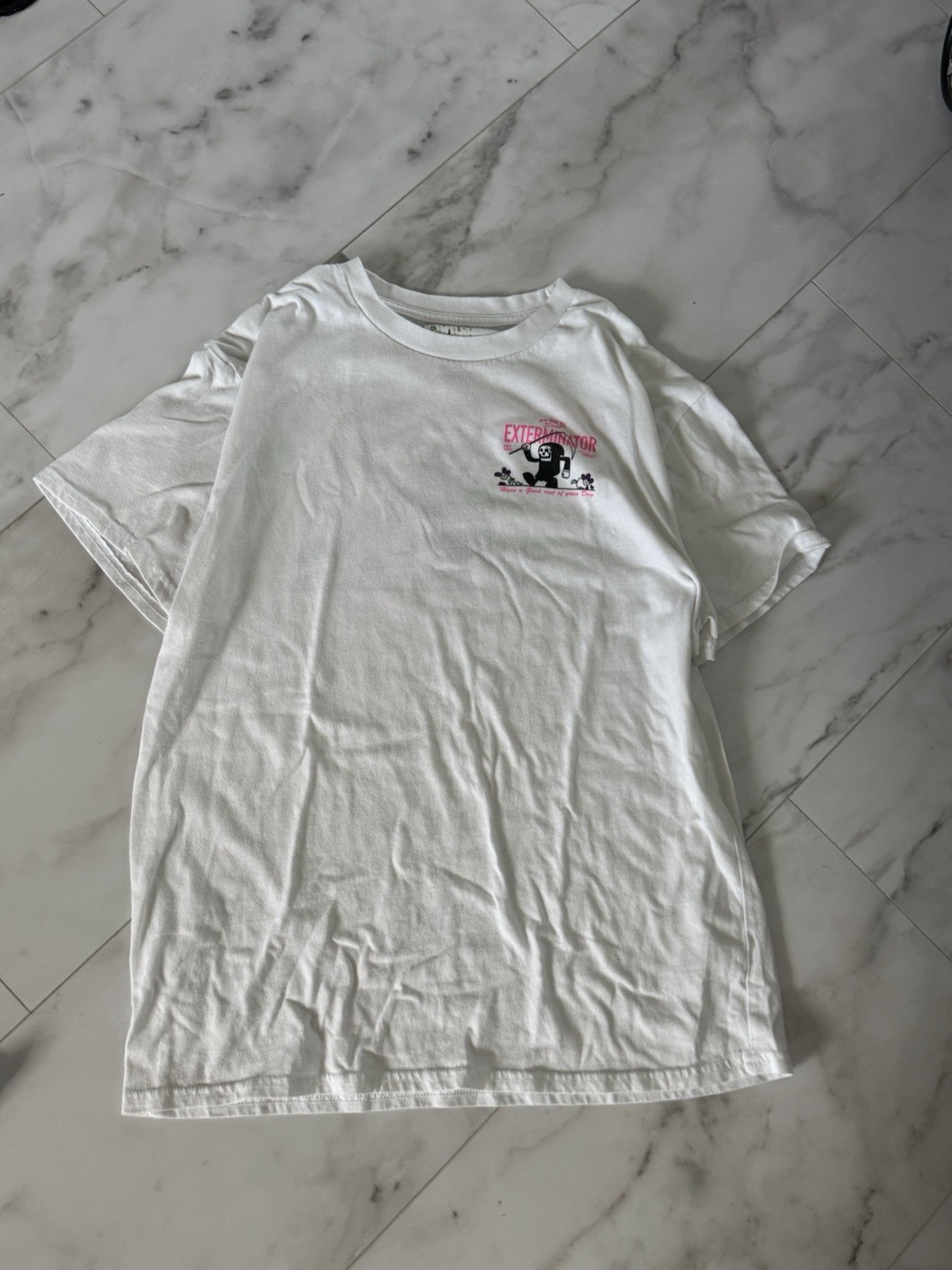 T&C Surf Designs Men’s White T-Shirt The Bones And skull