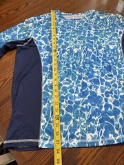 Silver Bait Mens Multi Blue Colors Long Sleeve Performance Fishing Shirt Size L