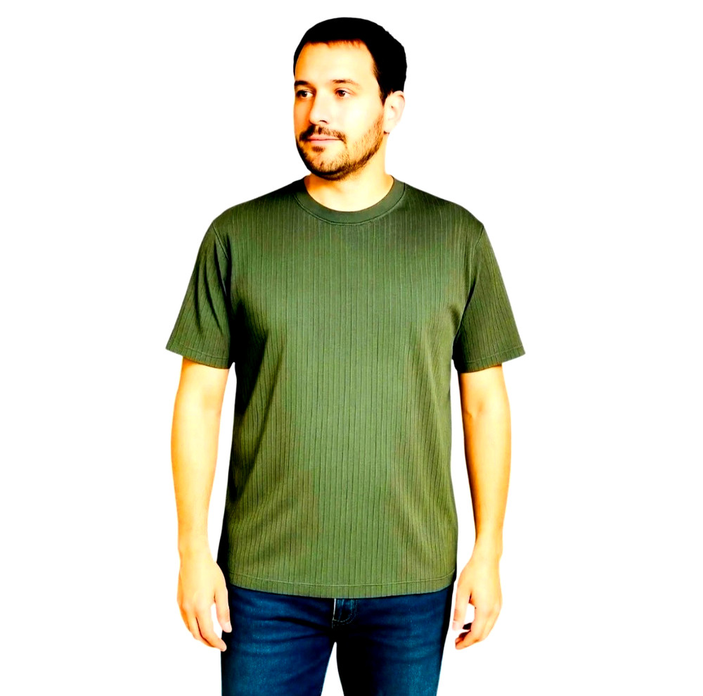 Croft & Barrow Men’s Green Ribbed T-Shirt Crew Neck & V-Neck L XL