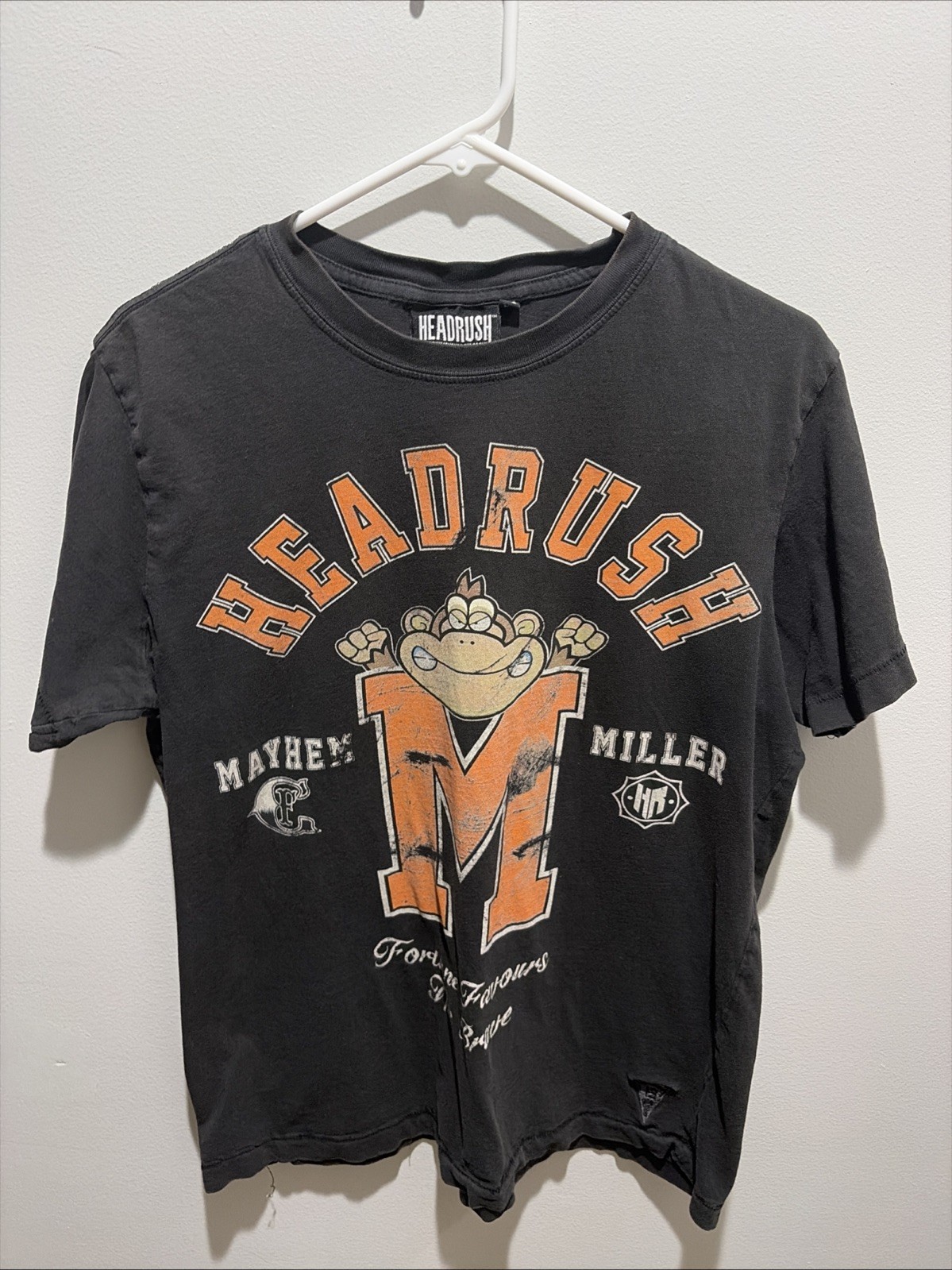 Jason Mayhem Miller Vintage T Shirt Headrush Size Lg Black Double Sided UFC