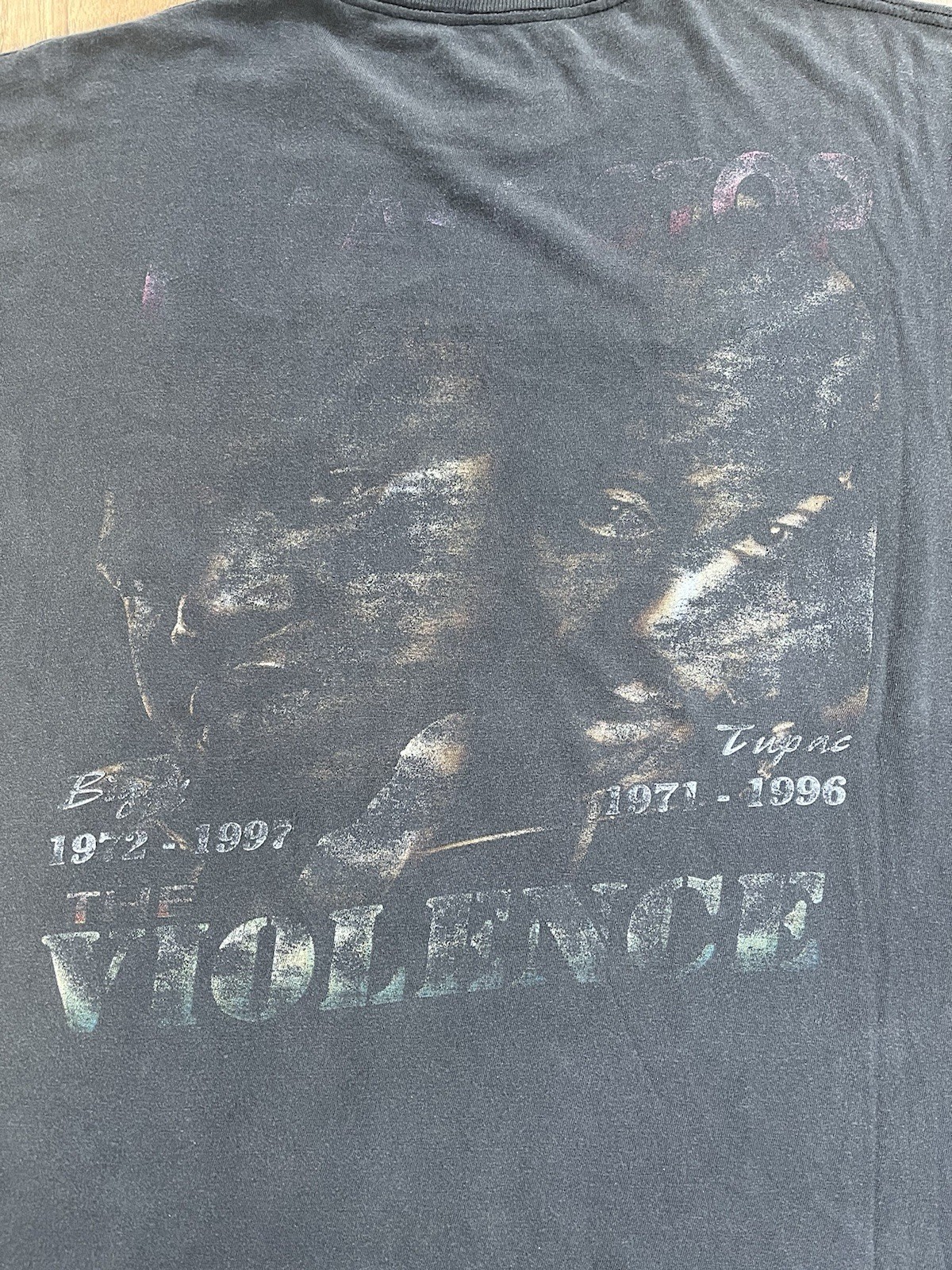 Vintage 90s Tupac Biggie Smalls ‘In Memory Of’ Rap Tee Stop The Violence XL gallery