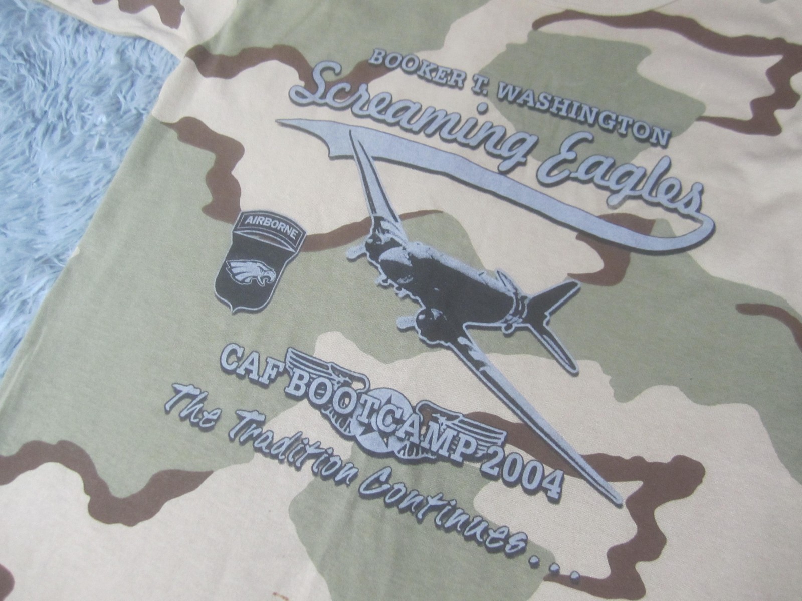 Vintage Rothco Camo Shirt Mens Medium Desert Booker T Screaming Eagles 2000s gallery