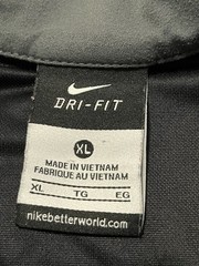 Nike 1/4 Zip Pullover Men XL Black Athletic Running Dri Fit Polyester Swoosh Tee