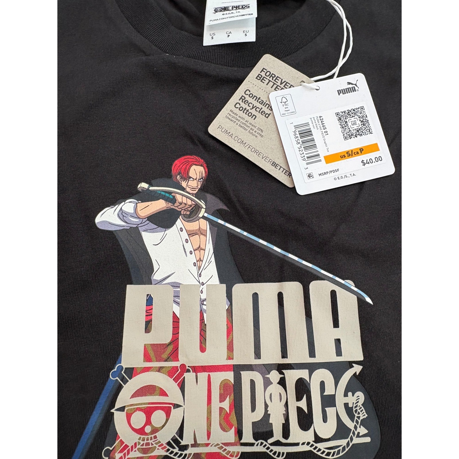 NWT Men's Puma x One Piece Shanks Graphic Tee - Small - Black gallery