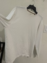 Left Coast Tee Men’s White Long Sleeve Crew Neck Pima Cotton T-Shirt Size XXL
