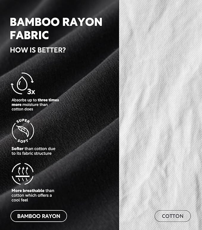 DAVID ARCHY Men's Undershirt Bamboo Rayon Moisture-Wicking T-Shirts Stretch Crew gallery