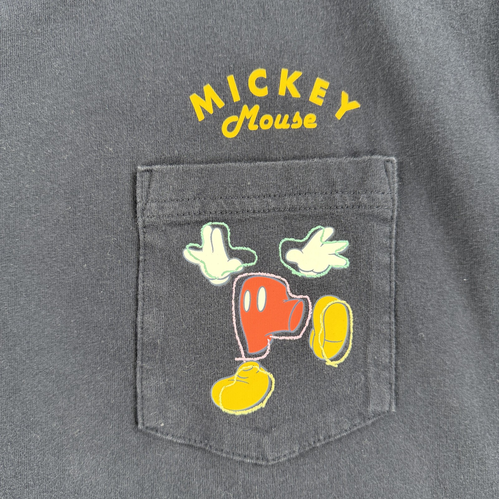 Uniqlo UT Mickey Mouse Shirt Mens Medium Blue Pocket Graphic Feet Tee T-Shirt gallery