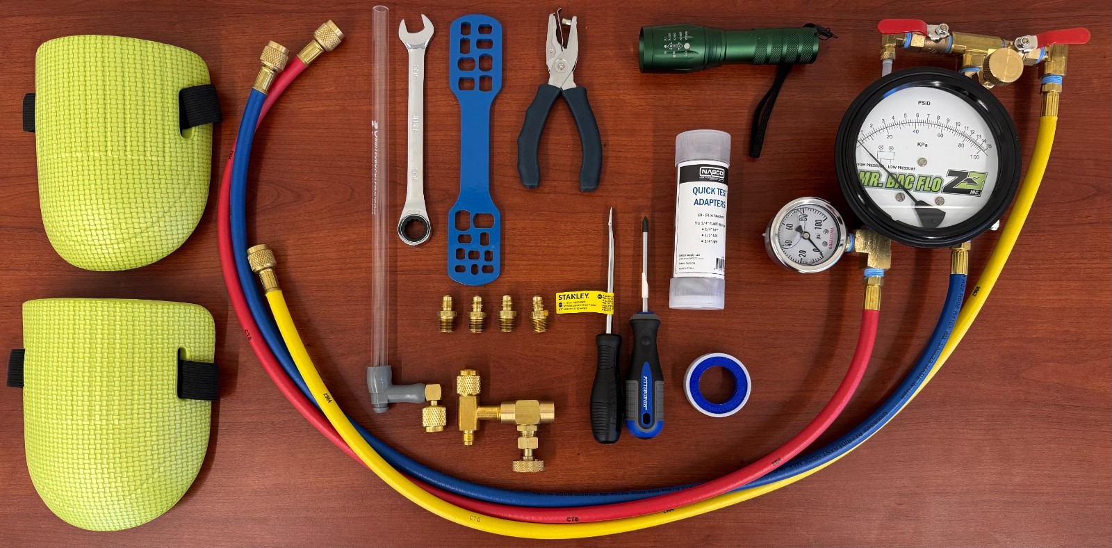 New Z3 Mr Bac Flo Backflow Prevention 3 Valve Gauge Test Kit with Case