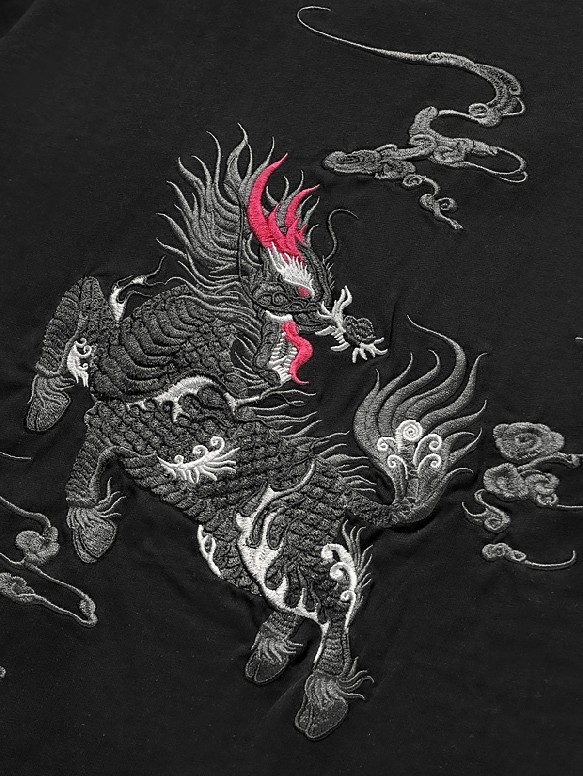 Niepce Kirin Embroidered Tee Japanese Streetwear T-Shirt for Men gallery