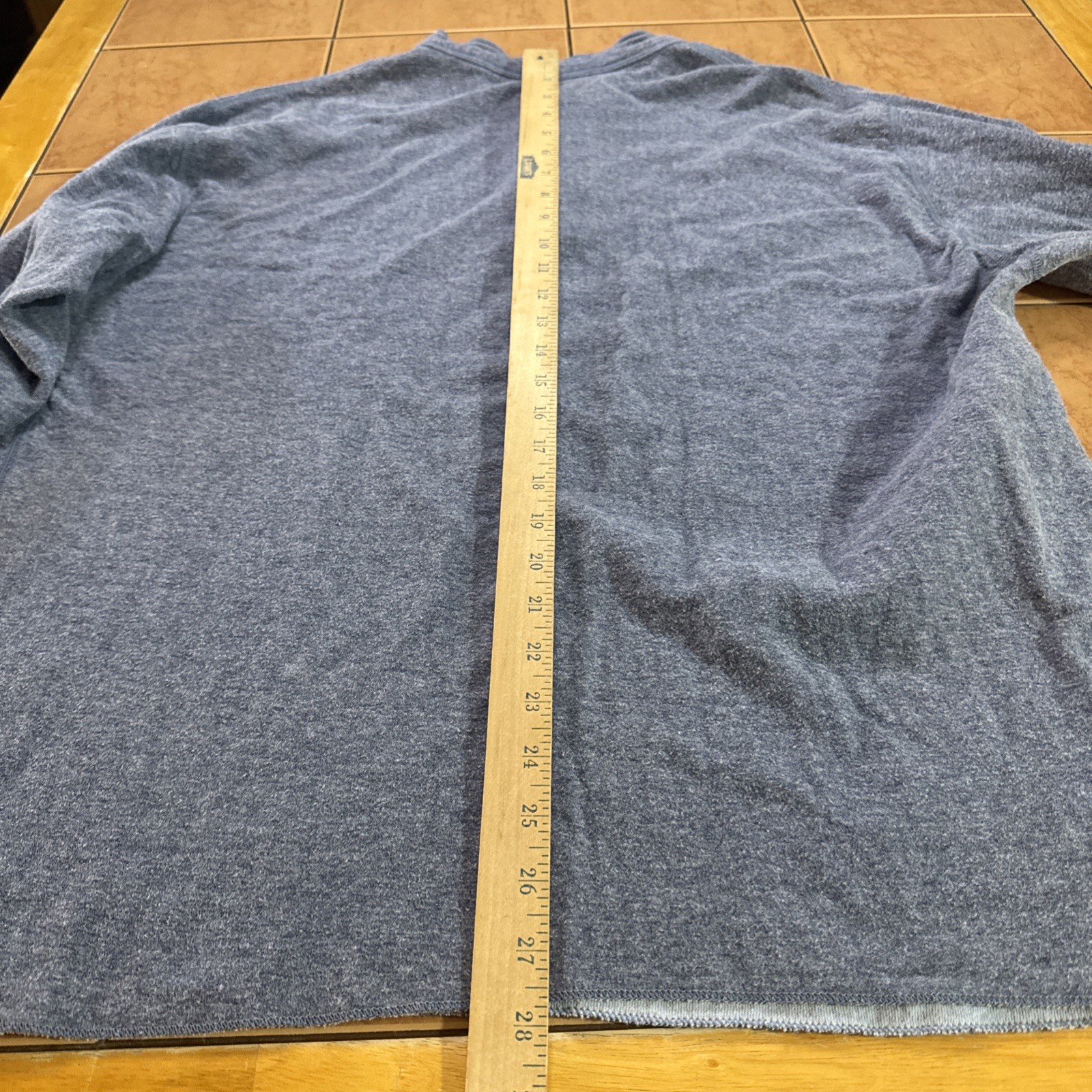 L.L. Bean Two-Layer River Driver's Shirt Sz XL Blue Wool Blend Henley gallery