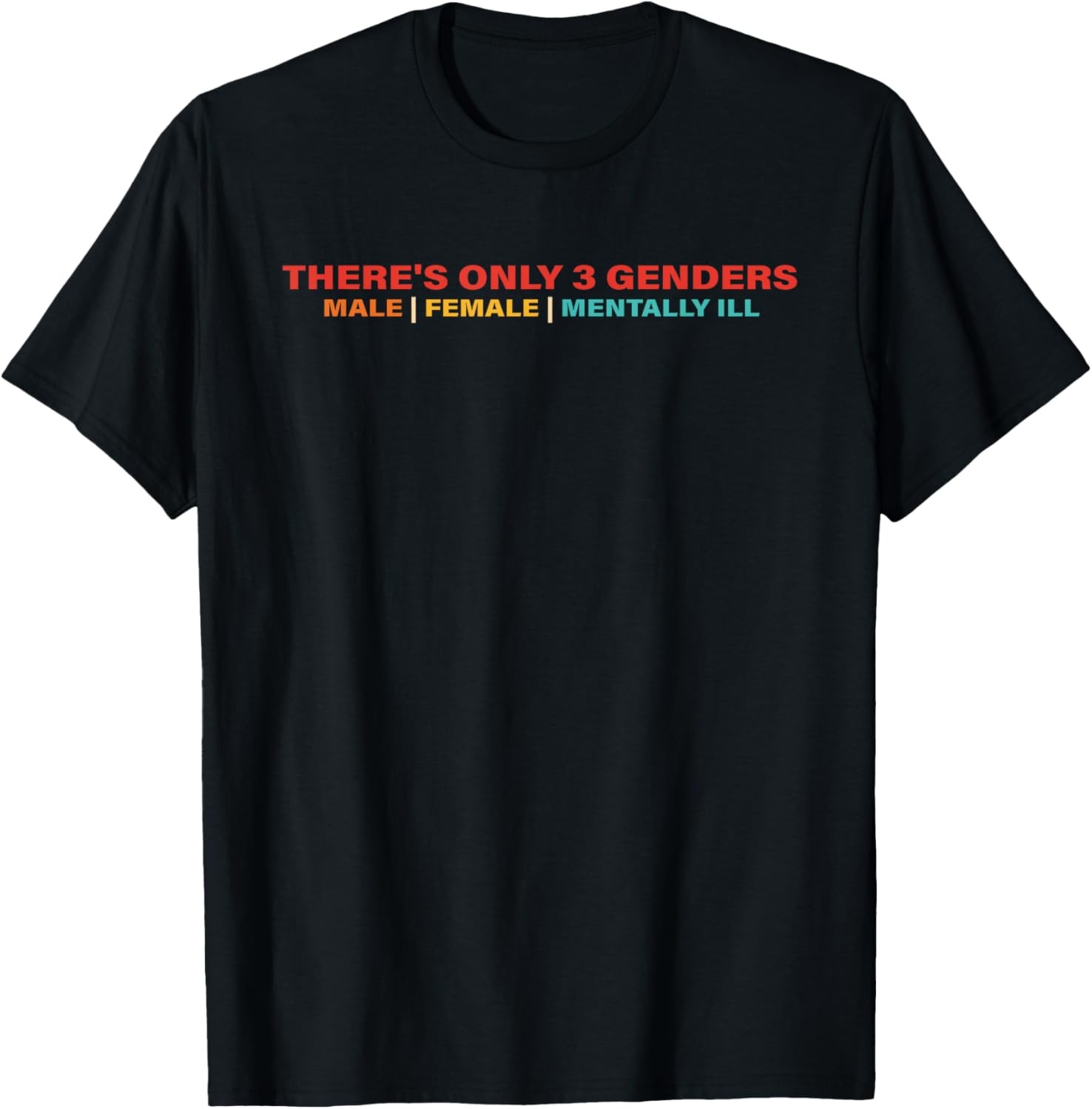 There's Only 3 Genders Male Female Mentally Ill T-Shirt gallery