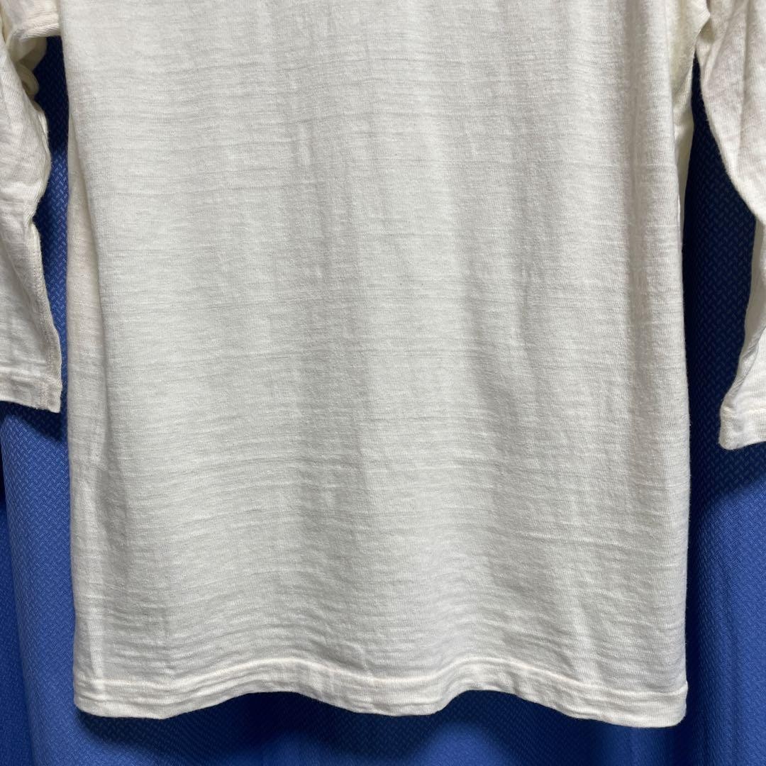 Raglan Sleeve 3/4 White Cut and Sew Slub Fabric Used Japan gallery
