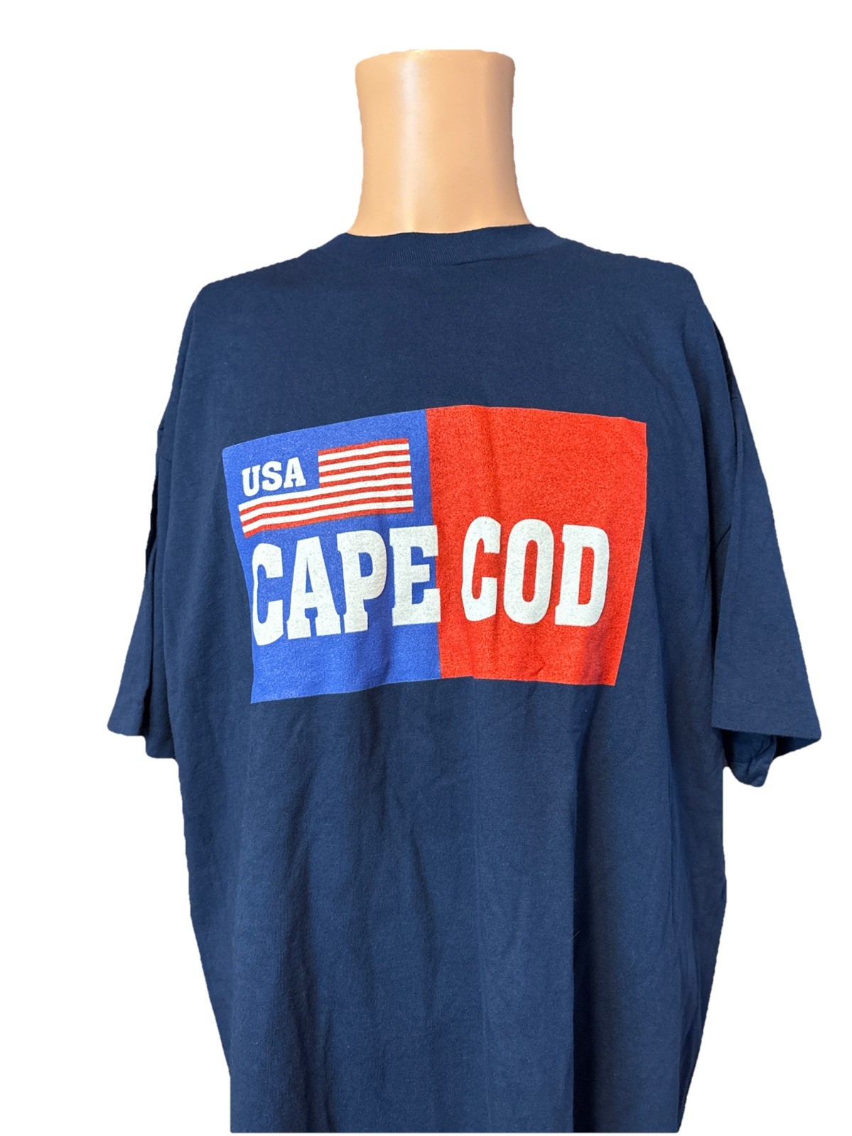 NEW Vintage 90’s Single Stitch Cape Cod USA Navy Blue Shirt Size XL Mens