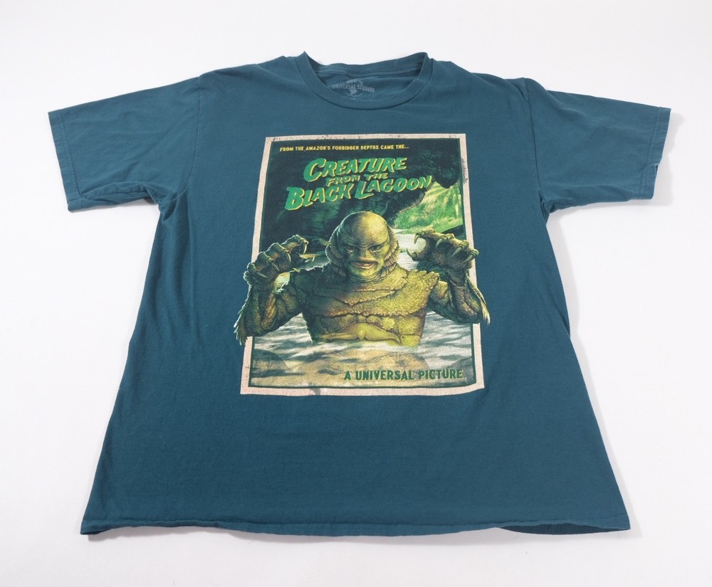 Universal Studios Creature From The Black Lagoon Green Graphic T-Shirt Size M