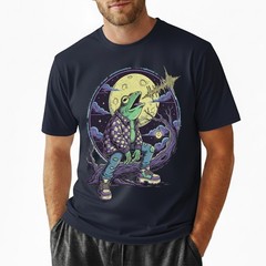 Funny Frog Flannel Howling Moon Spooky Tree Retro Graphic Tee Gift Men