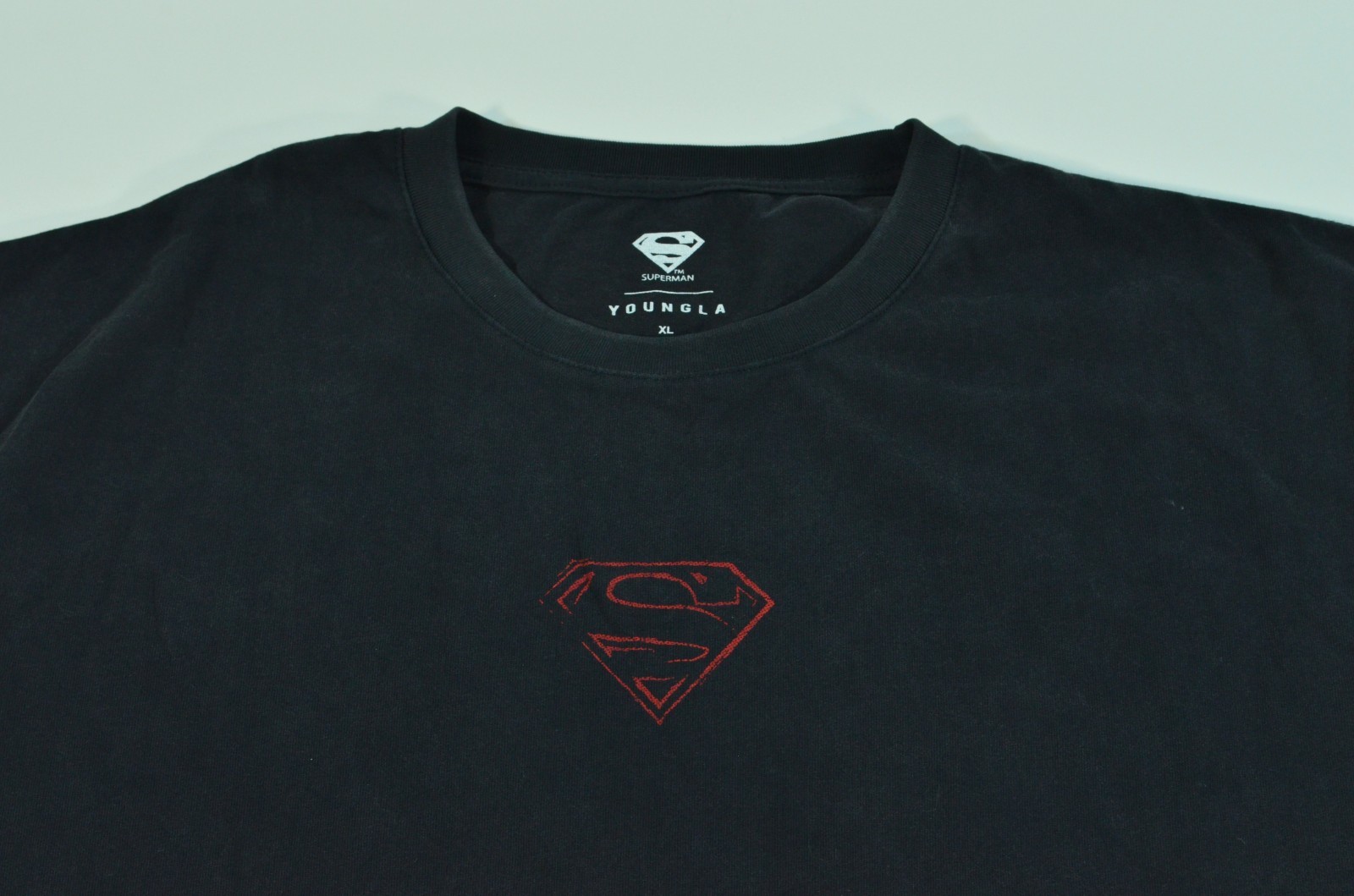 Superman Youngla Young LA Black Men's Cotton Tee T-Shirt XL Flying Short Sleeve gallery
