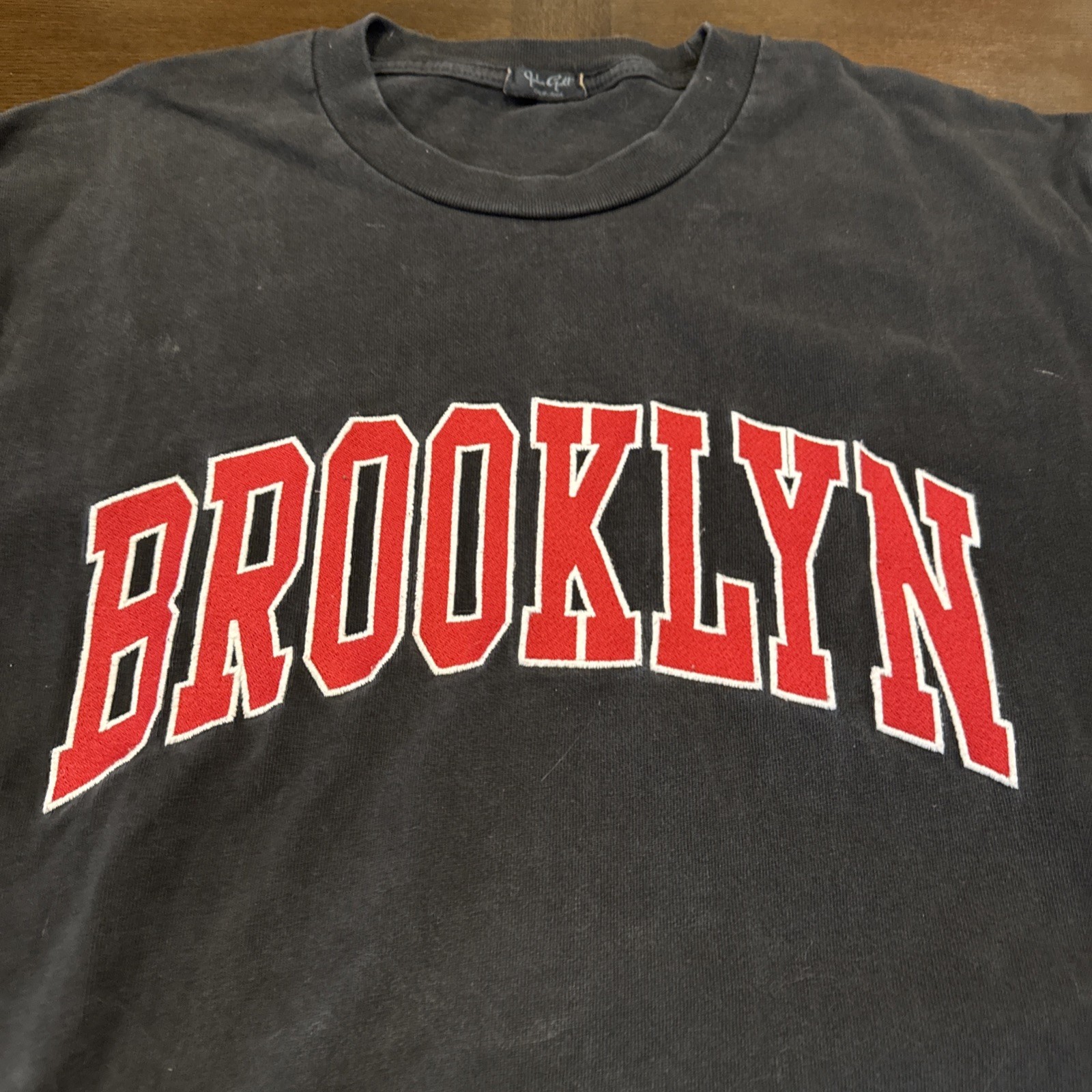 Brandy Melville John Galt Brooklyn Oversized Tee Large - Black & Red Sewn On gallery
