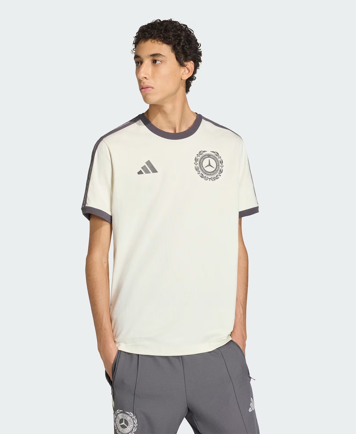 adidas Mercedes-AMG Petronas F1 Men's Silver Arrow Icon T-shirt - Beige gallery