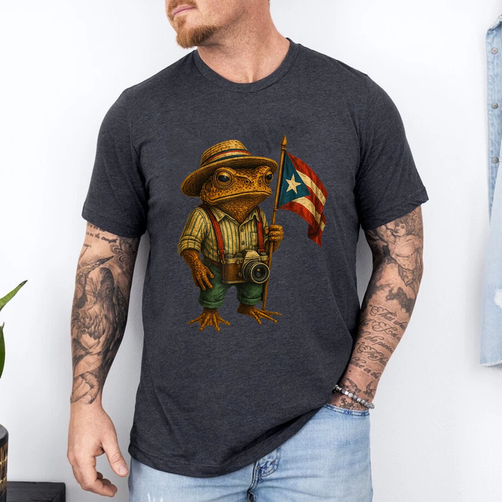 Coqui Frog Puerto Rico Puerto Rican Flag Taino Boricua T-Shirt gallery