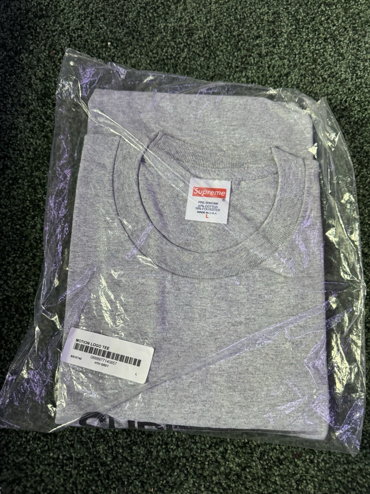 SS16 SUPREME MOTION LOGO T-SHIRT TEE GRAY