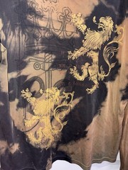 Re-Create One Size Silk Brown/Black Tie-Dye Graphic Long Sleeve Crew Tee