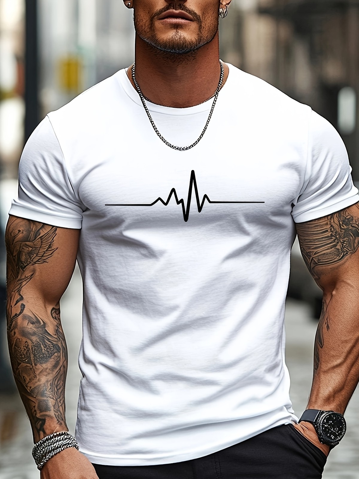 Men Casual Print Short-Sleeve Men'S Summer Commuting Round-Neck T-Shirt Tee √ gallery