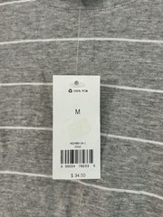 Banana Republic Soft-Stretch Modal Knit Crew Neck Striped Tee Gray/White M